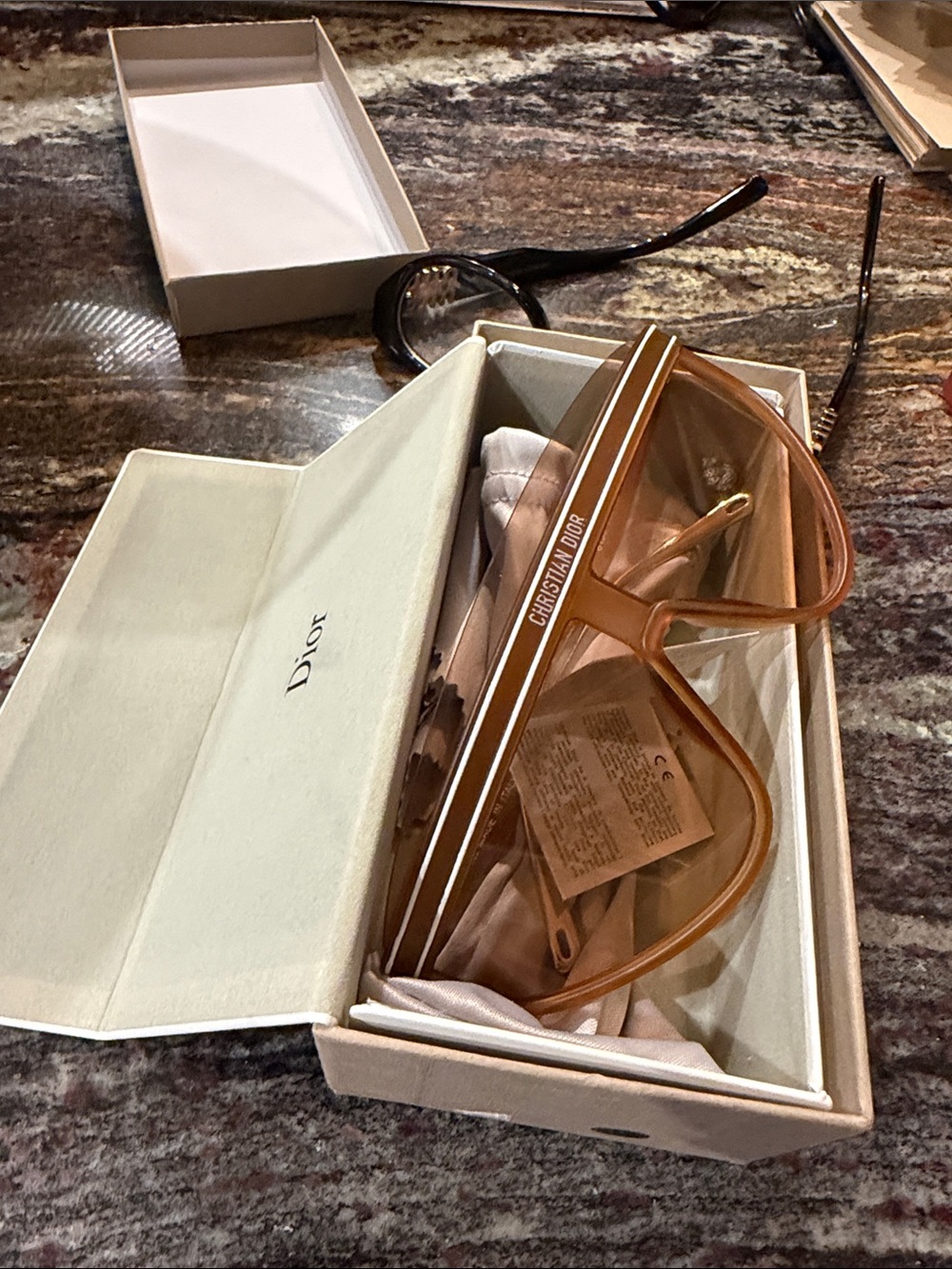 Dior Shield Sunglasses in Amber and Gold Accents